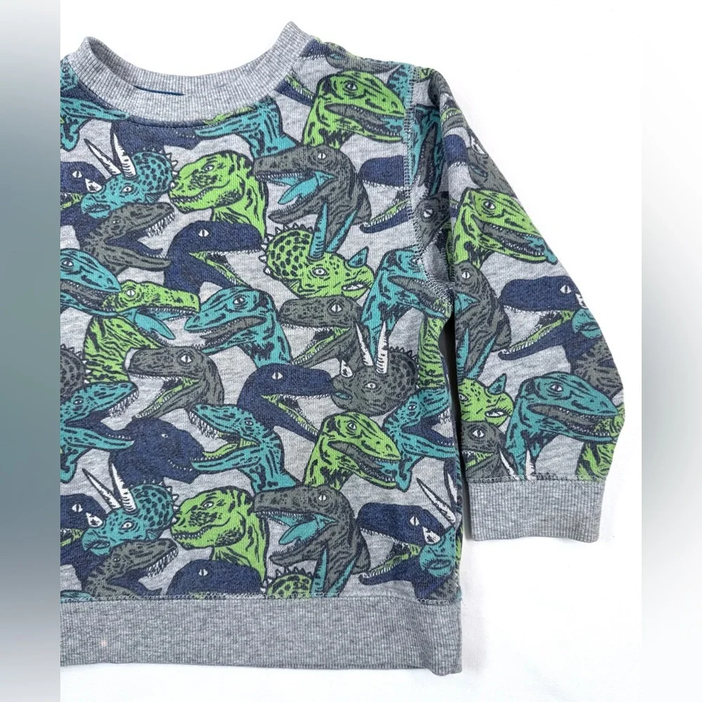 GYMBOREE Boys Dinosaur Sweatshirt 2T Fleece Pullover Playful Prehistoric Print‎